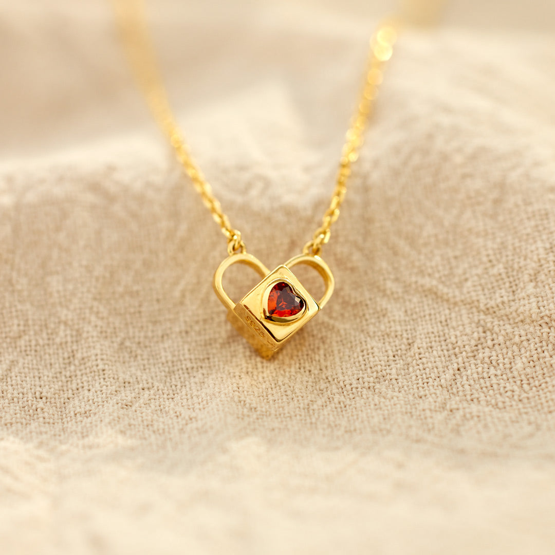 Locked By Love Magnet Heart Lock Necklace