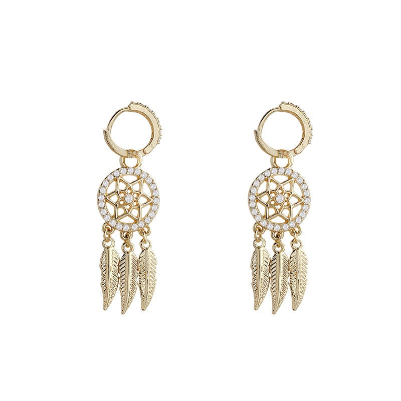 Brinco Pena DreamCatcher l OURO 14K