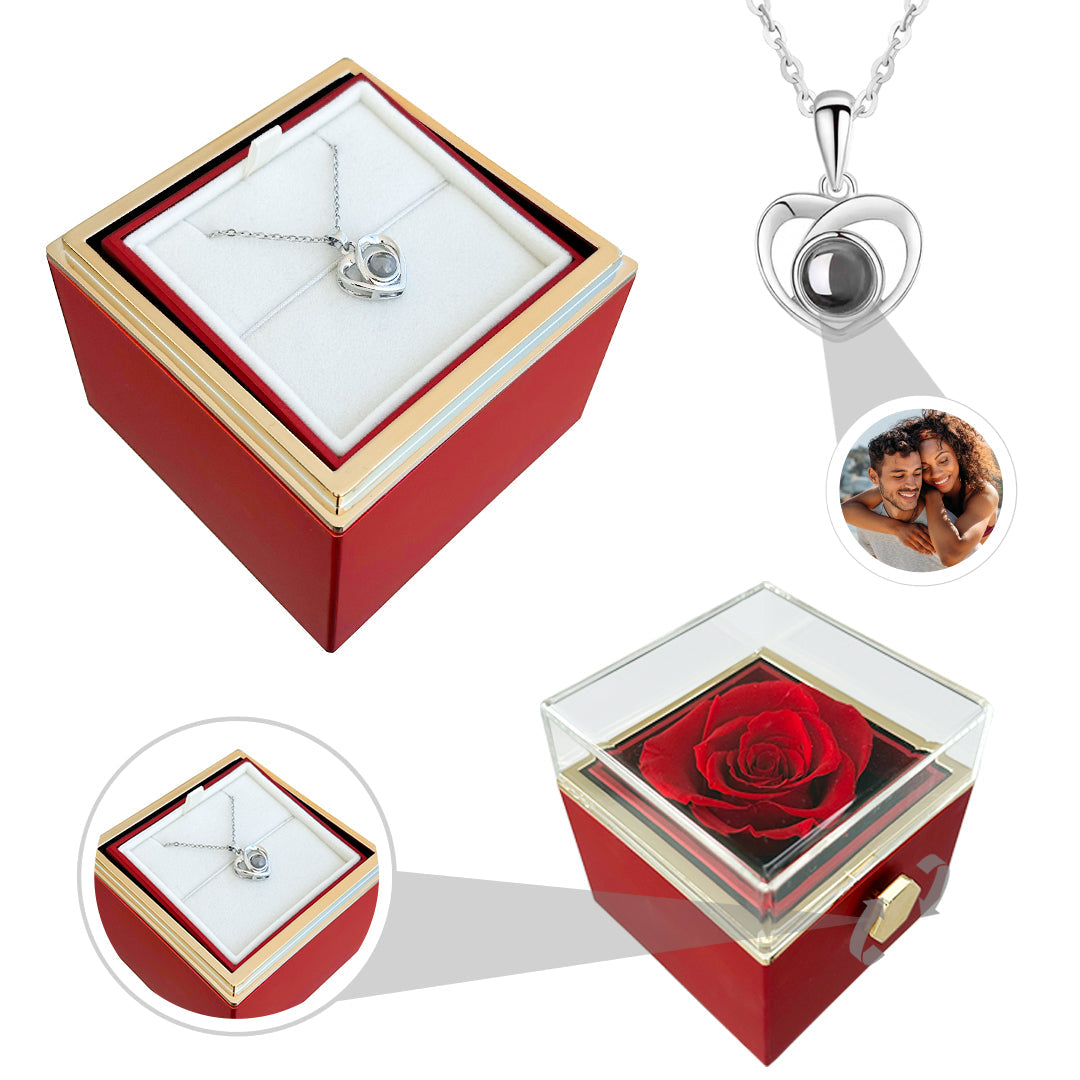 Colar com foto personalizada & Rosa Eterna