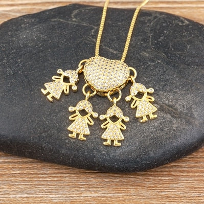 Colar Amor de Mãe Banhado a Ouro 18k - 1 a 5 pingentes