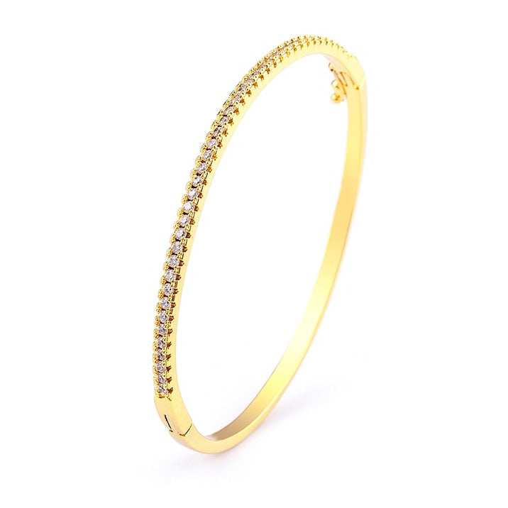 Bracelete Dourado com Zircônias