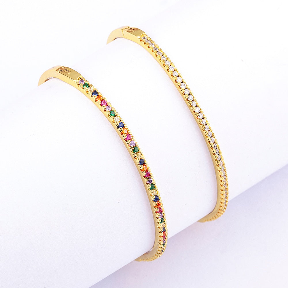 Bracelete Dourado com Zircônias