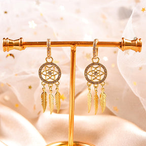 Brinco Pena DreamCatcher l OURO 14K