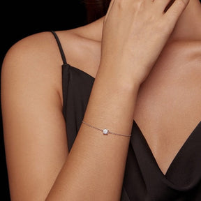 Pulseira com Moissanite Prata