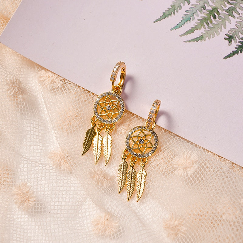 Brinco Pena DreamCatcher l OURO 14K