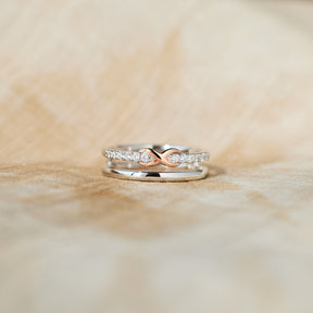 I Love You Double Layered Pavé Infinity Ring