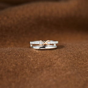 I Love You Double Layered Pavé Infinity Ring