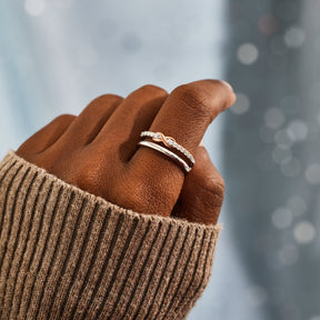 I Love You Double Layered Pavé Infinity Ring