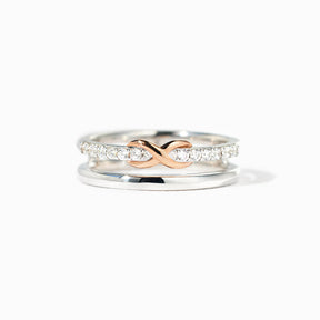 I Love You Double Layered Pavé Infinity Ring