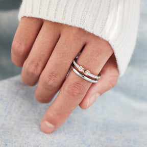 I Love You Double Layered Pavé Infinity Ring