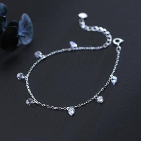 Pulseira Delicada Prata com Cristais de Zircônia