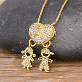 Colar Amor de Mãe Banhado a Ouro 18k - 1 a 5 pingentes