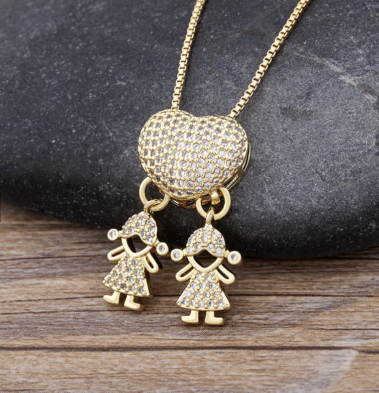 Colar Amor de Mãe Banhado a Ouro 18k - 1 a 5 pingentes